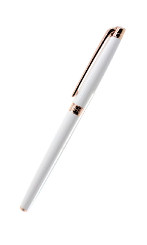 Léman Slim White Rose Gold Roller Pen