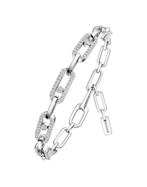 Move Link Multi White Gold Diamond Bracelet