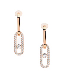 Move Link Pink Gold Diamond Earrings