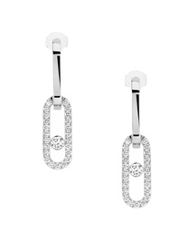 Move Link White Gold Diamond Earrings