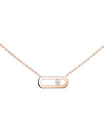 Move Uno Pink Gold Diamond Necklace