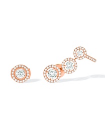 Joy Trio Diamond Pink Gold Earrings