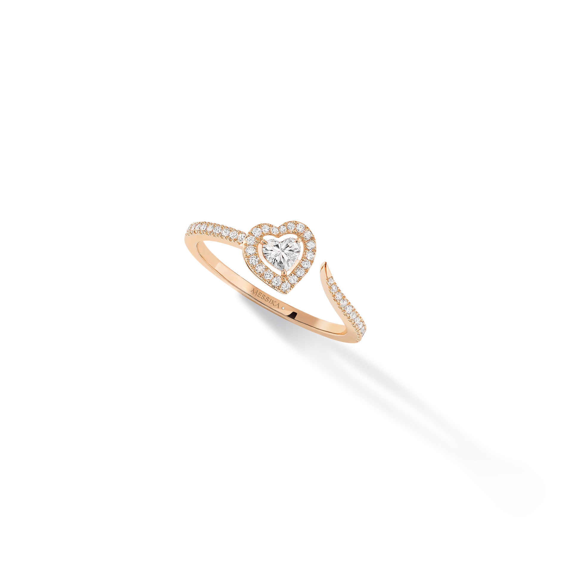 Joy Cœur Pave-Set 0.15ct Diamond Pink Gold Ring