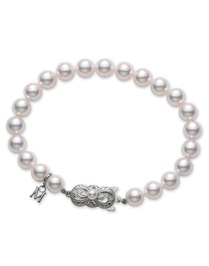 Akoya Pearl 7.0x6.5mm A1 Bracelet White Gold