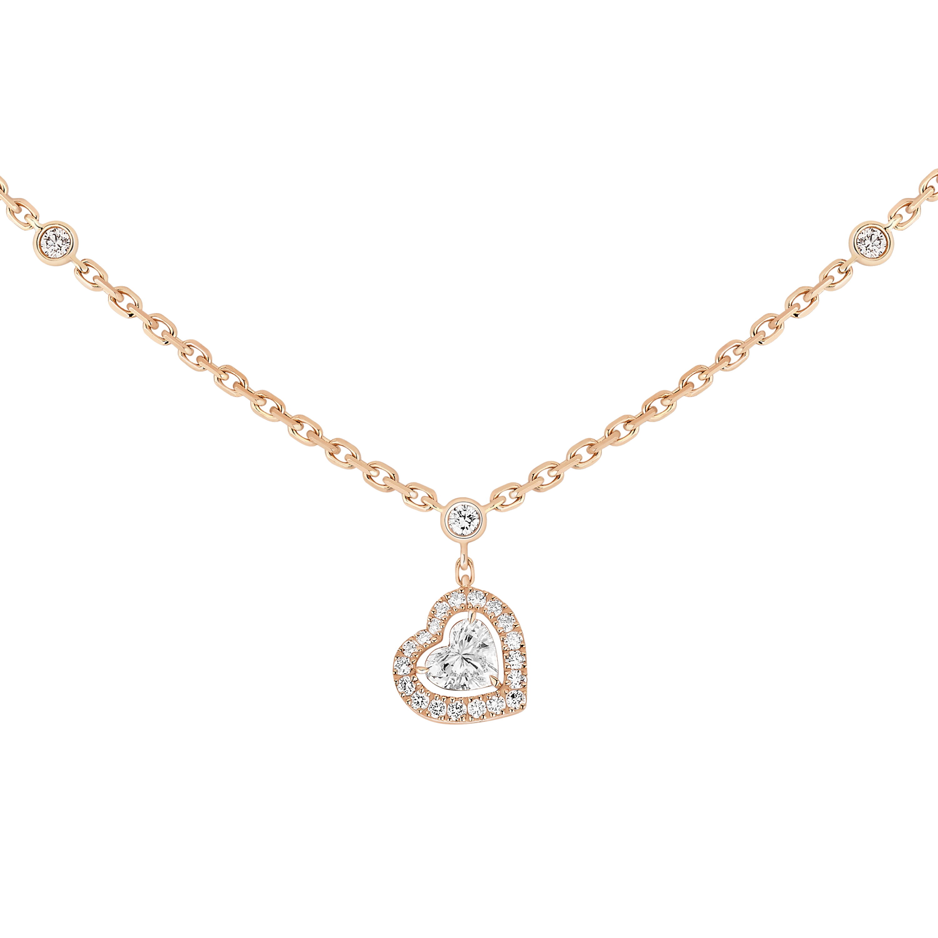 Joy Cœur 0.15ct Diamond Pink Gold Necklace