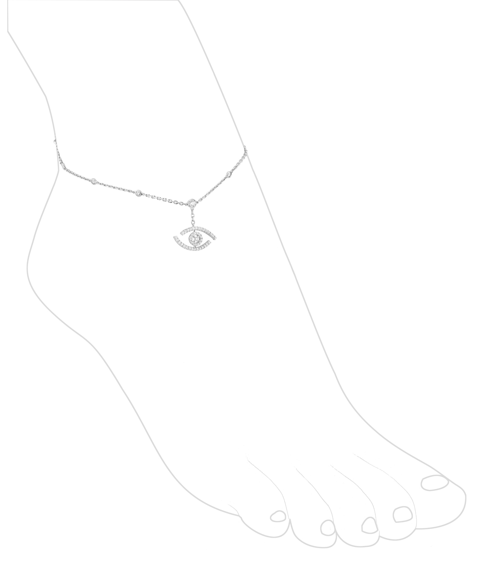 Lucky Eye Pave Anklet