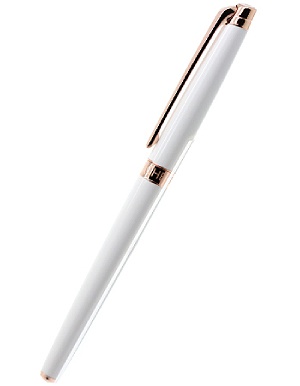  CARAN D’ACHE, Léman Slim White Rose Gold Roller Pen, SKU: 4771.001 | dimax.lv