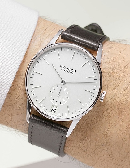 Men's watch / unisex  NOMOS GLASHÜTTE, Orion 38 Date White / 38mm, SKU: 381 | dimax.lv