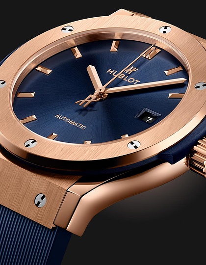 Men's watch / unisex  HUBLOT, Classic Fusion King Gold Blue / 42mm, SKU: 542.OX.7180.RX | dimax.lv