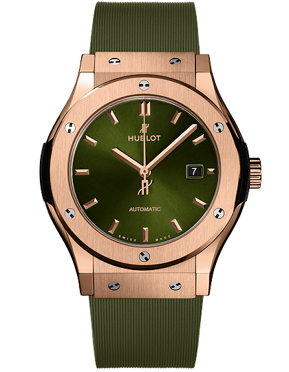 Men's watch / unisex  HUBLOT, Classic Fusion King Gold Green / 42mm, SKU: 542.OX.8980.RX | dimax.lv