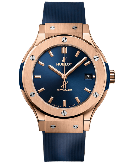 Men's watch / unisex  HUBLOT, Classic Fusion King Gold Blue / 38mm, SKU: 565.OX.7180.RX | dimax.lv