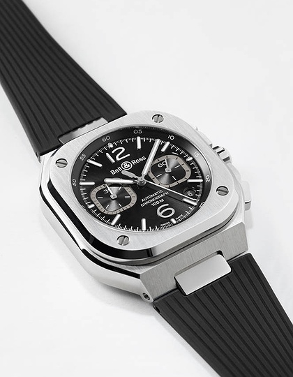 Мужские часы / унисекс  BELL & ROSS, BR 05 Chrono Black Steel / 42mm, SKU: BR05C-BLC-ST/SRB | dimax.lv