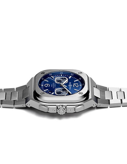 Vīriešu pulkstenis / unisex  BELL & ROSS, BR 05 Chrono Blue Steel / 42mm, SKU: BR05C-BLU-ST/SST | dimax.lv