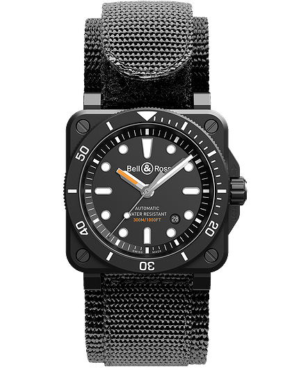 Vīriešu pulkstenis / unisex  BELL & ROSS, BR 03-92 Diver Black Matte / 42mm, SKU: BR0392-D-BL-CE/SRB | dimax.lv