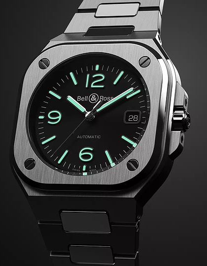 Men's watch / unisex  BELL & ROSS, BR 05 Black Steel / 40mm, SKU: BR05A-BL-ST/SST | dimax.lv