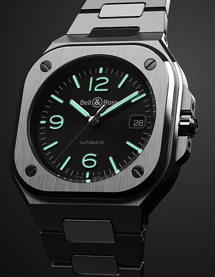 Vīriešu pulkstenis / unisex  BELL & ROSS, BR 05 Black Steel / 40mm, SKU: BR05A-BL-ST/SST | dimax.lv