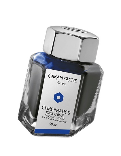  CARAN D’ACHE, Chromatics Idyllic Blue Ink Bottle 50 ml, SKU: 8011.140 | dimax.lv