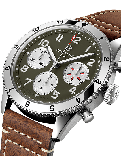 Vīriešu pulkstenis / unisex  BREITLING, Classic AVI Chronograph Curtiss Warhawk / 42mm, SKU: A233802A1L1X1 | dimax.lv