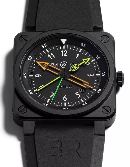 Мужские часы / унисекс  BELL & ROSS, BR 03-92 Radiocompass / 42mm, SKU: BR0392-RCO-CE/SRB | dimax.lv