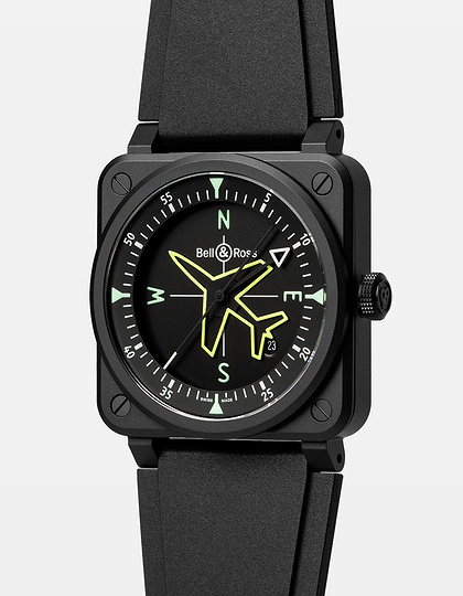 Men's watch / unisex  BELL & ROSS, BR 03 Gyrocompass / 41mm, SKU: BR03A-CPS-CE/SRB | dimax.lv