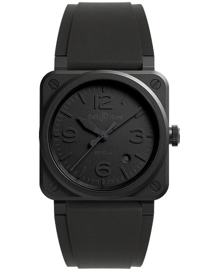 Мужские часы / унисекс  BELL & ROSS, BR 03 Phantom / 41mm, SKU: BR03A-PH-CE/SRB | dimax.lv