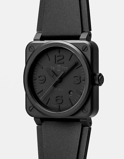 Мужские часы / унисекс  BELL & ROSS, BR 03 Phantom / 41mm, SKU: BR03A-PH-CE/SRB | dimax.lv