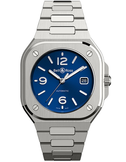 Men's watch / unisex  BELL & ROSS, BR 05 Blue Steel / 40mm, SKU: BR05A-BLU-ST/SST | dimax.lv