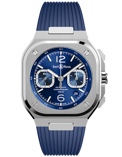 Vīriešu pulkstenis / unisex  BELL & ROSS, BR 05 Chrono Blue Steel / 42mm, SKU: BR05C-BLU-ST/SRB | dimax.lv