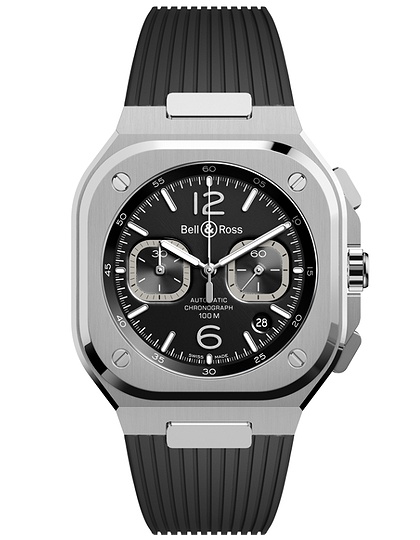 Vīriešu pulkstenis / unisex  BELL & ROSS, BR 05 Chrono Black Steel / 42mm, SKU: BR05C-BLC-ST/SRB | dimax.lv