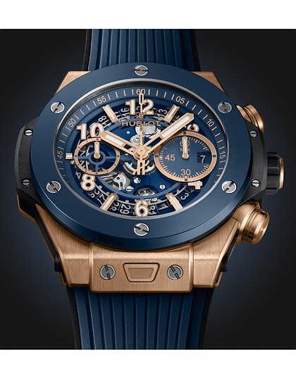 Vīriešu pulkstenis / unisex  HUBLOT, Big Bang Unico King Gold Blue Ceramic / 44mm, SKU: 421.OL.5180.RX | dimax.lv