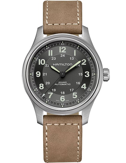 Vīriešu pulkstenis / unisex  HAMILTON, Khaki Field Titanium Auto / 42mm, SKU: H70545550 | dimax.lv