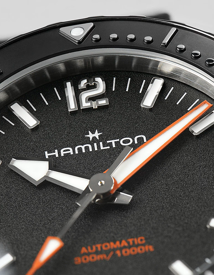Men's watch / unisex  HAMILTON, Khaki Navy Frogman Auto / 41mm, SKU: H77455330 | dimax.lv