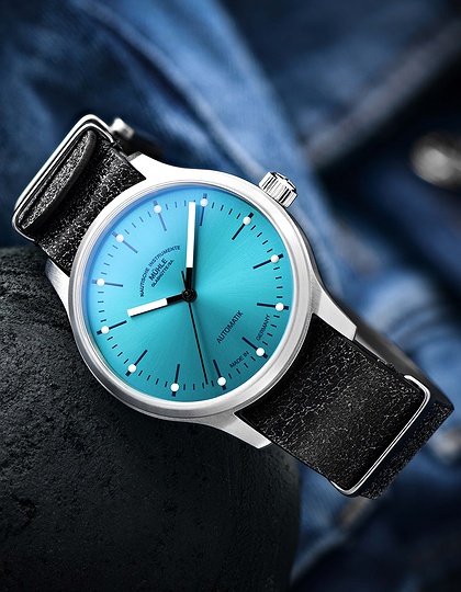 Men's watch / unisex  MÜHLE-GLASHÜTTE, Panova Turquoise / 40mm, SKU: M1-40-79-NB-L-III | dimax.lv