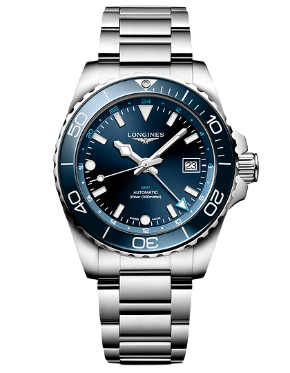 Vīriešu pulkstenis / unisex  LONGINES, HydroConquest GMT / 41mm, SKU: L3.790.4.96.6 | dimax.lv