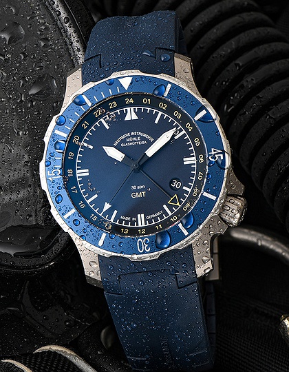 Vīriešu pulkstenis / unisex  MÜHLE-GLASHÜTTE, S.A.R. Seebataillon GMT / 45mm, SKU: M1-28-62-KB-II | dimax.lv