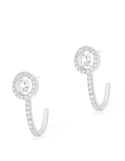 Женские ювелирные изделия  MESSIKA, Joy Hoop Round Diamonds 2x0.10ct White Gold Earrings, SKU: 07482-WG | dimax.lv