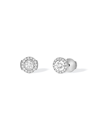 Women Jewellery  MESSIKA, Joy Round 2x0.10ct Diamonds White Gold Earrings, SKU: 06991-WG | dimax.lv