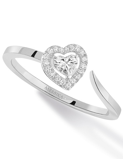 Women Jewellery  MESSIKA, Joy Cœur 0.15ct Diamond White Gold Ring, SKU: 11439-WG | dimax.lv