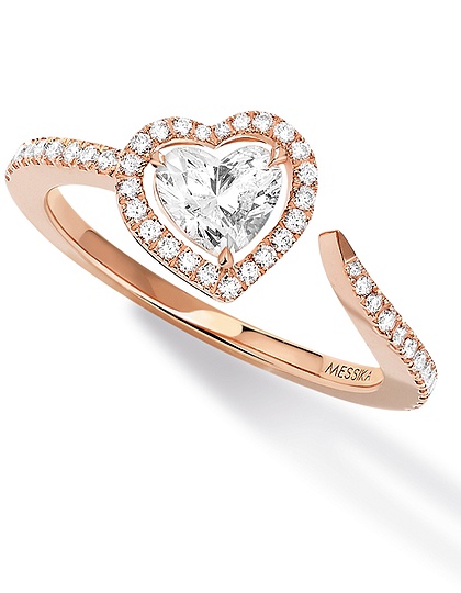 Sieviešu juvelierizstrādājumi  MESSIKA, Joy Cœur 0.40ct Diamond Pink Gold Ring, SKU: 11994-PG | dimax.lv