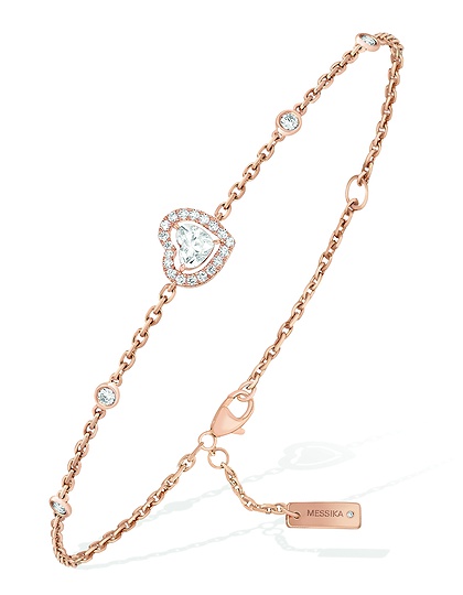 Sieviešu juvelierizstrādājumi  MESSIKA, Joy Cœur 0.15ct Diamond Pink Gold Bracelet, SKU: 12069-PG | dimax.lv