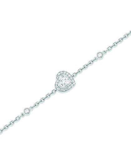 Sieviešu juvelierizstrādājumi  MESSIKA, Joy Cœur 0.15ct Diamond White Gold Bracelet, SKU: 12069-WG | dimax.lv