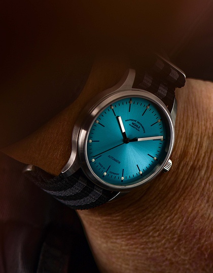 Men's watch / unisex  MÜHLE-GLASHÜTTE, Panova Turquoise / 40mm, SKU: M1-40-79-NB-IV | dimax.lv