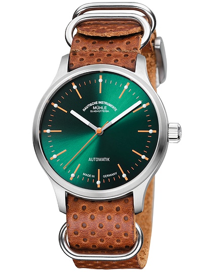 Men's watch / unisex  MÜHLE-GLASHÜTTE, Panova Green / 40mm, SKU: M1-40-76-LB-I | dimax.lv