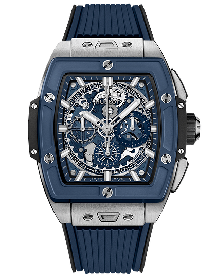 Vīriešu pulkstenis / unisex  HUBLOT, Spirit Of Big Bang Titanium Blue Ceramic / 42mm, SKU: 642.NL.7170.RX | dimax.lv