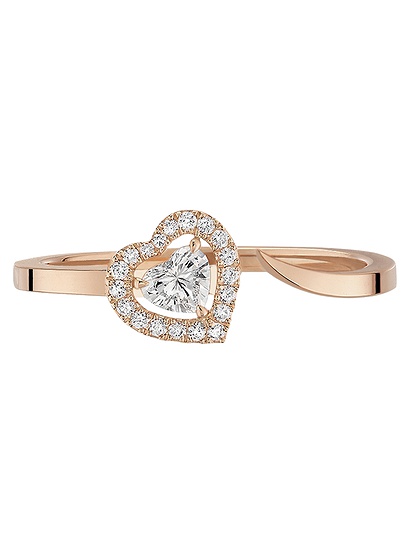 Женские ювелирные изделия  MESSIKA, Joy Cœur 0.15ct Diamond Pink Gold Ring, SKU: 11439-PG | dimax.lv