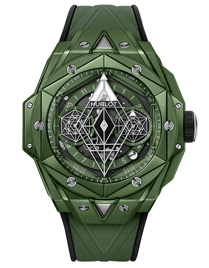Мужские часы / унисекс  HUBLOT, Big Bang Sang Bleu II Green Ceramic / 45mm, SKU: 418.GX.5207.RX.MXM22 | dimax.lv