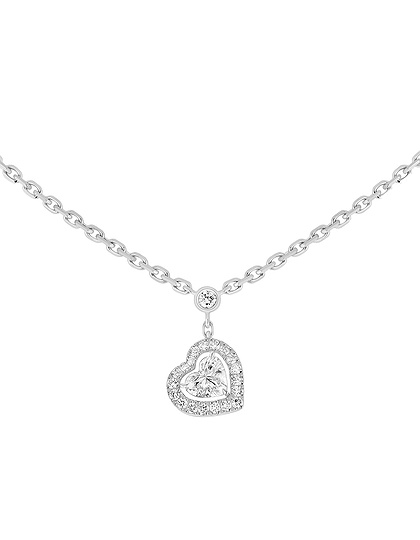 Sieviešu juvelierizstrādājumi  MESSIKA, Joy Cœur 0.15ct Diamond White Gold Necklace, SKU: 11437-WG | dimax.lv