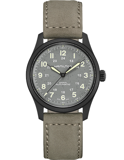 Men's watch / unisex  HAMILTON, Khaki Field Titanium Auto / 38mm, SKU: H70215880 | dimax.lv