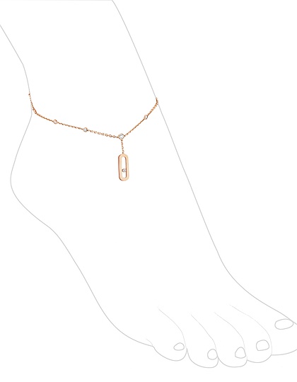 Sieviešu juvelierizstrādājumi  MESSIKA, Ankle Bracelet Move Uno, SKU: 10100-PG | dimax.lv