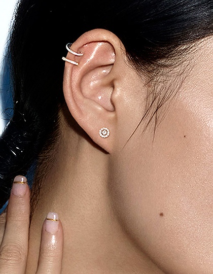 Sieviešu juvelierizstrādājumi  MESSIKA, Joy Round 2x0.10ct Diamonds White Gold Earrings, SKU: 06991-WG | dimax.lv